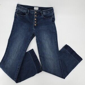 Driftwood Jeans Womens 31 Blue Mid Rise Button Fly Stretch Flare Denim Wyatt
